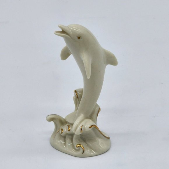 Lenox Other - Lenox Ivory and Gold Dolphin Figurine Sea Prancer
